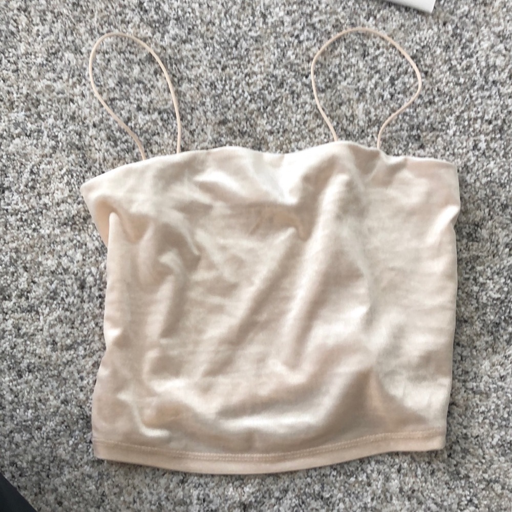 Champagne velvet tank top